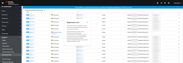 OpenShift IPI Install: Failed to get power state for node. Error: Redfish exception occurred.